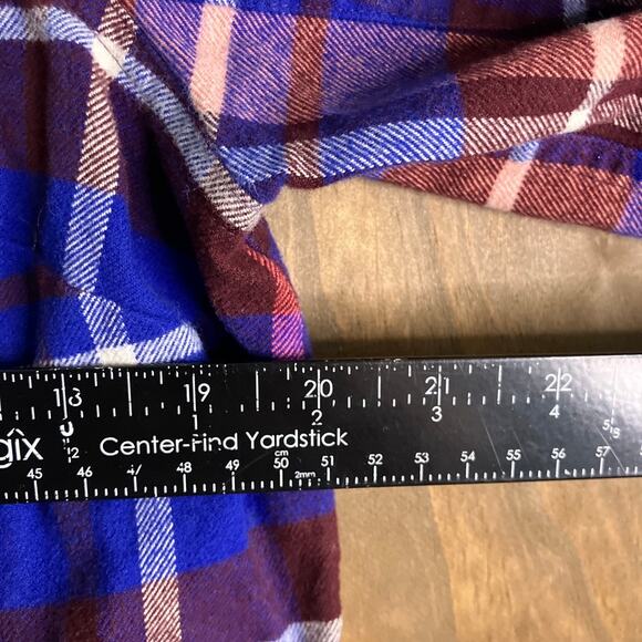 J Crew Womens Shirt Blue Multicolor Plaid Collared 1/2 Zip Long Sleeve Medium - Picture 8 of 12